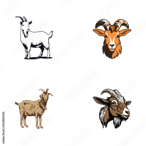 Fototapeta Group goat vector design