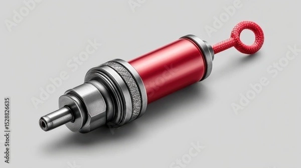 Obraz Electric fuel injector with bright red connector and short fuel line, for PNG overlay use