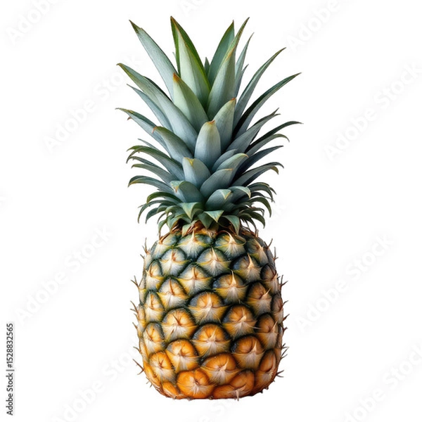Fototapeta Close-up of a pineapple against a black background.