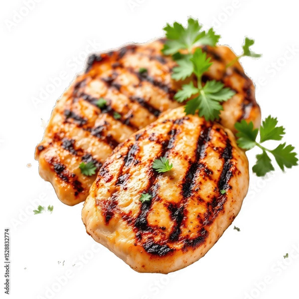 Fototapeta Close-up of grilled chicken breasts.