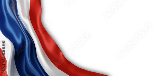 Fototapeta Thailand flag isolated on white background 3D render