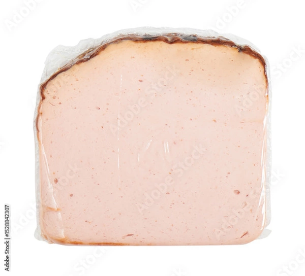 Obraz Smoked ham plate cut out isolated transparent background