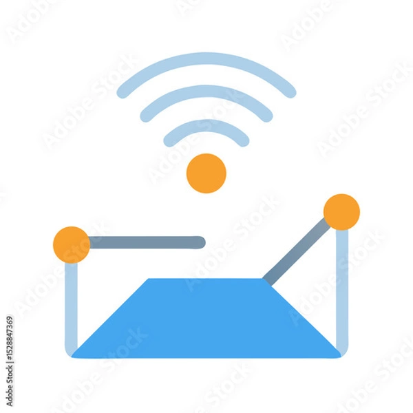 Obraz Wireless Sensor Network Optimization illustration Cutout Diagram