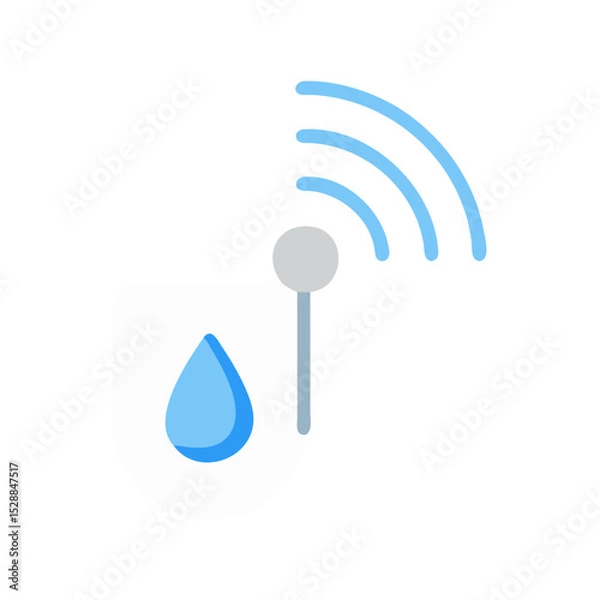 Fototapeta Wireless Water Sensor White Cutout Element