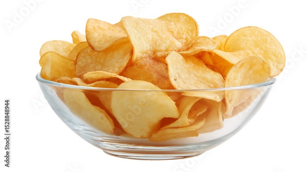 Obraz potato chips isolated on white background