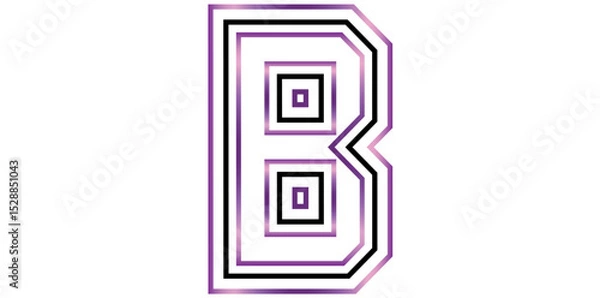 Fototapeta Gradient Alphabet B Isolated On White Background, Alphabet B Font Text Design Vector Illustration.	