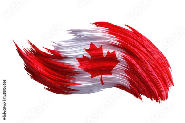 Fototapeta Abstract canadian flag swirl design isolated on transparent background