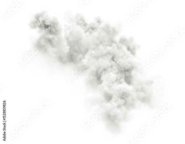 Obraz Cut-out mass cloudy floating elements on transparent backgrounds 3d illustrations png
