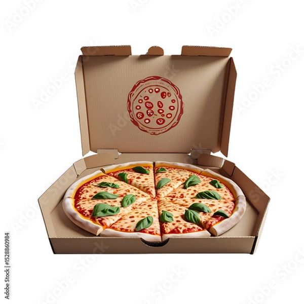 Obraz pizza on a white background