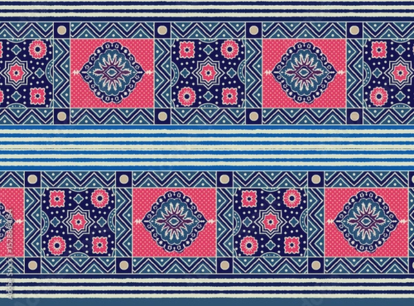 Fototapeta floral and patola ajrak stressing design for Fabrice printing  design with high quality