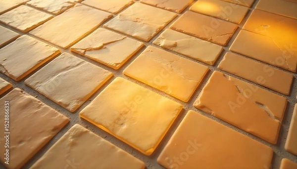 Obraz Beige Square Stone Tile, Granular Mineral Detail, created with generative ai