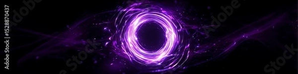 Fototapeta deep purple stylized charge disk with abstract vortex glow digital flare animation tech-inspired editorial style