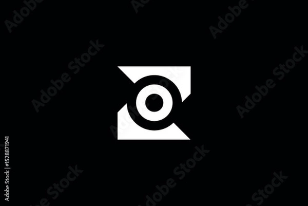 Fototapeta initial letter z with circle inside letter z  Minimal awesome trendy professional logo design template on black background.  For your business. Vector sign.