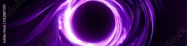 Fototapeta deep purple stylized charge disk with abstract vortex glow digital flare animation tech-inspired editorial style