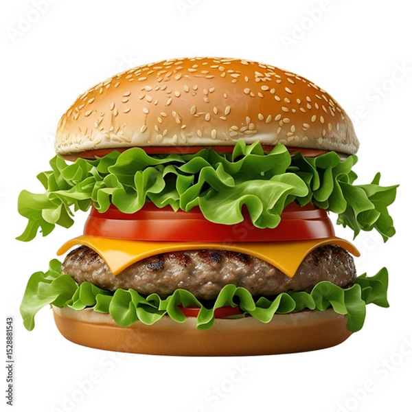 Obraz hamburger on white background