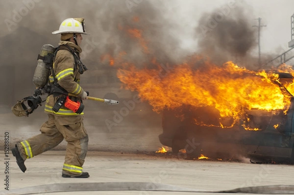 Obraz Strażak w akcji