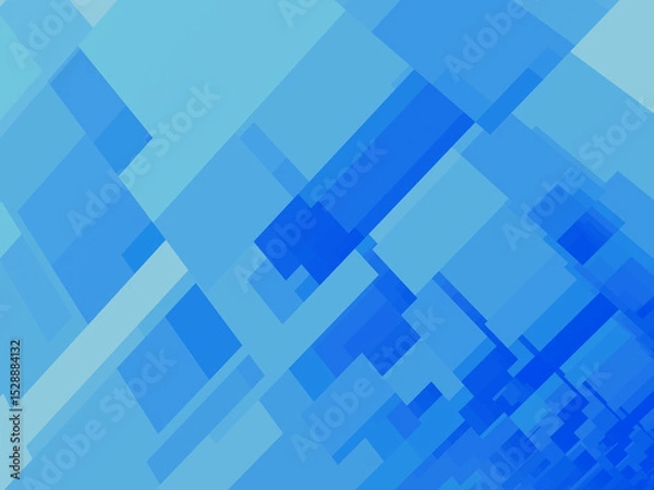 Fototapeta 重なり合うたくさんの青い長方形の背景