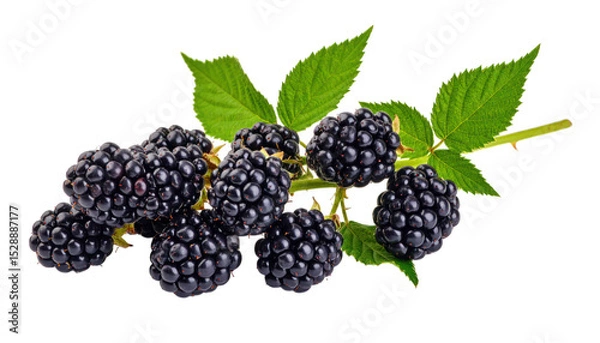 Obraz Fresh blackberries on branch