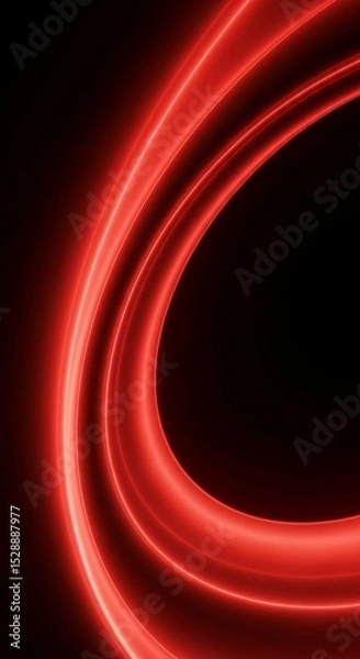 Obraz A captivating abstract image of bright red glowing waves on a dark, mysterious background.
