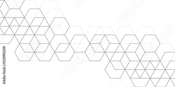 Fototapeta Technological white background. Abstract background of hexagons. Futuristic digital hi-technology banner. Vector illustration.