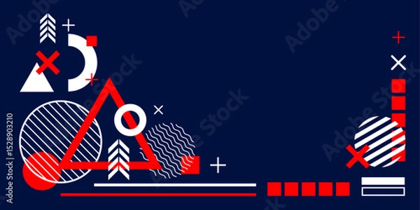 Fototapeta Background of geometric shapes. Abstract banner for design. Technology background. Vector illustration .