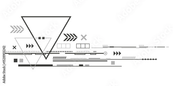 Fototapeta Abstract technology background. Technical drawing . Geometric lines and squares.