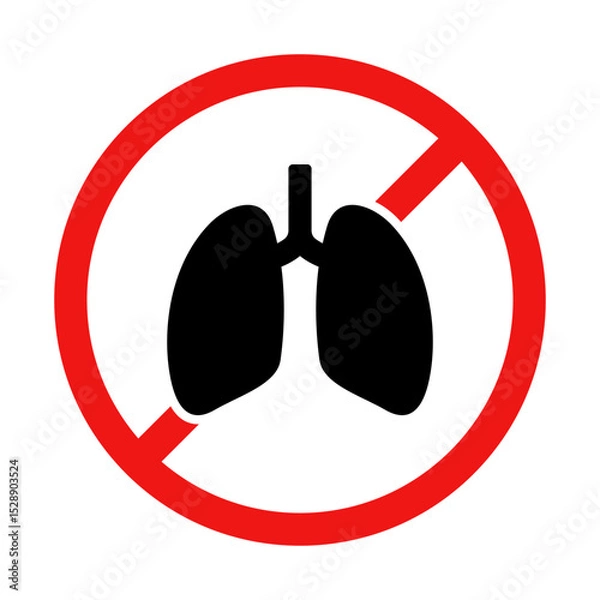 Obraz No Lungs Sign on White Background