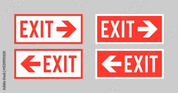 Obraz Vector Set of Exit Signs