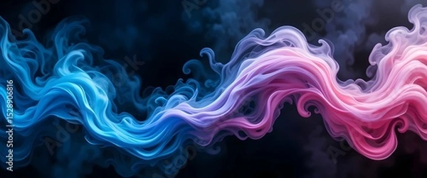 Obraz pink and blue smoke swirl transsexual flag colors
on black wide background
