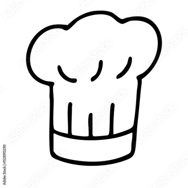 Obraz コック帽　線画　手書き