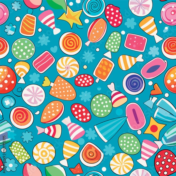 Fototapeta Colorful candy pattern background image.
