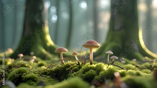 Obraz Mossy Forest Floor with Soft Light