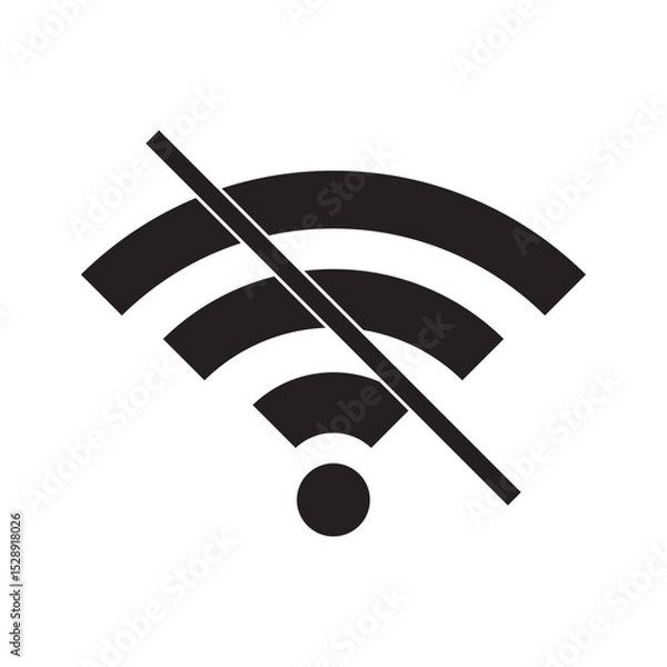 Fototapeta no wifi signal flat icon vector