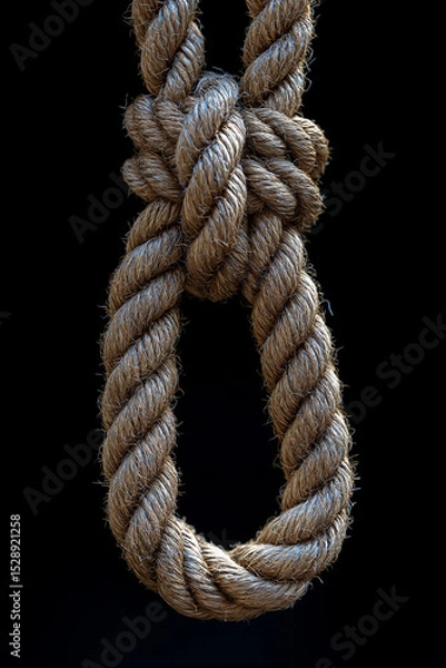 Fototapeta Illustration of a hanging rope loop, a knotted rope