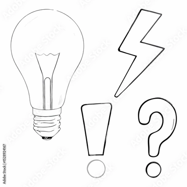 Fototapeta Bright light bulb icon vector, symbolizing innovative energy and creative ideas