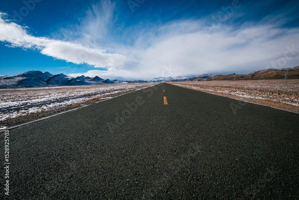 Fototapeta Landscape of high altitude trail in tibet, China
