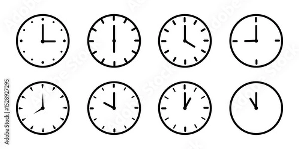 Obraz Vector illustration of Clock icon set isolated on transparent background