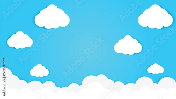 Fototapeta Background sky white clouds, background summer concept