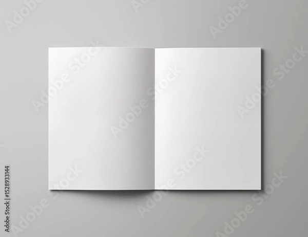 Fototapeta Open book mockup with gray background