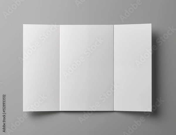 Fototapeta Tri-fold brochure mockup with gray background