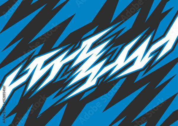 Fototapeta Abstract background with geometric racing decal pattern. Geometric spike pattern
