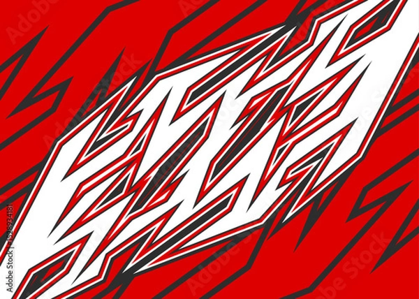 Fototapeta Abstract background with geometric racing decal pattern. Geometric spike pattern