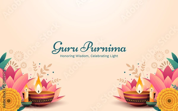 Obraz Guru Purnima Celebration Background with Candles