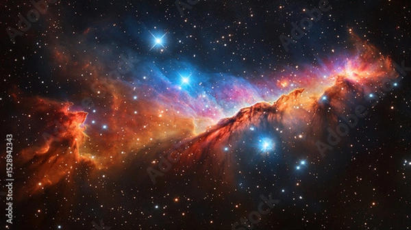 Obraz Starry Nebulae in Deep Space with Vibrant Cosmic Colors