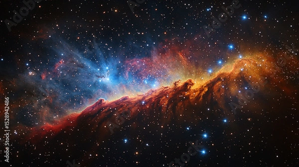 Obraz Colorful Cosmic Nebulae with Bright Stars in Deep Space