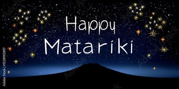 Fototapeta new year Celebration In Māori culture, Matariki is the Pleiades star cluster, under the stars