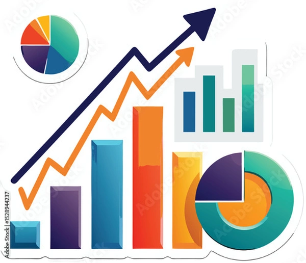 Fototapeta Business Growth and Financial Analytics with Upward Graphs