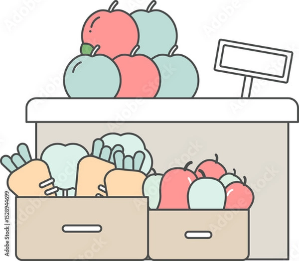 Obraz fruit and vegetable display stand
