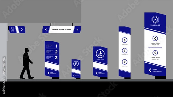 Obraz Exterior and interior signage template set corporate identity