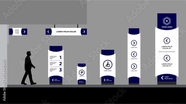 Obraz Exterior and interior signage template set corporate identity
